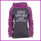 Jesus Loves You Premium Raglan Hoodie
